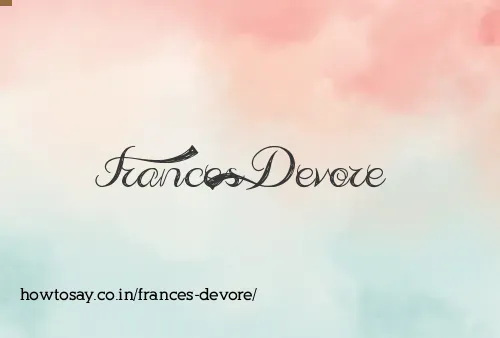 Frances Devore