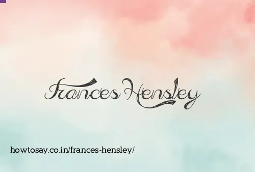 Frances Hensley