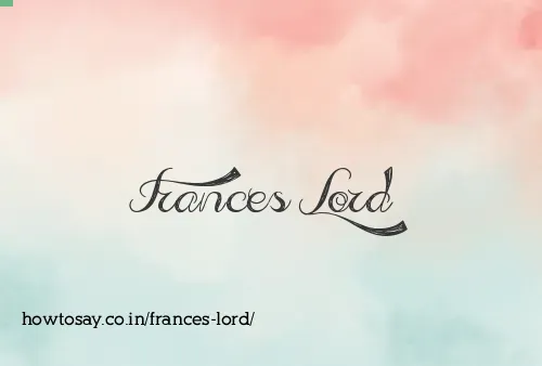 Frances Lord