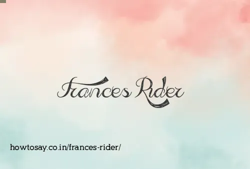 Frances Rider