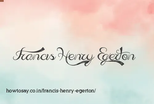 Francis Henry Egerton