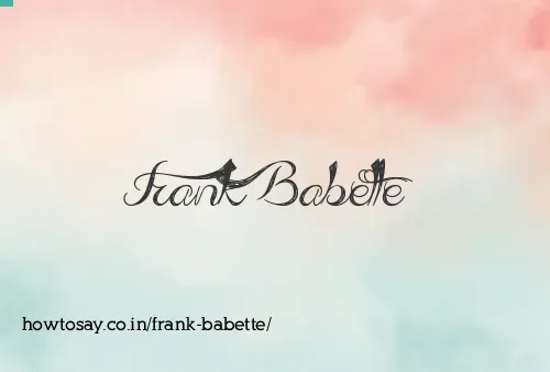 Frank Babette
