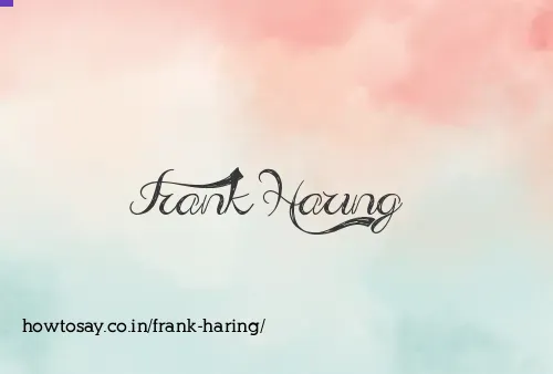 Frank Haring