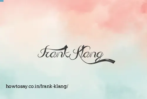 Frank Klang
