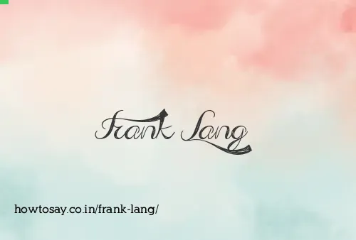 Frank Lang