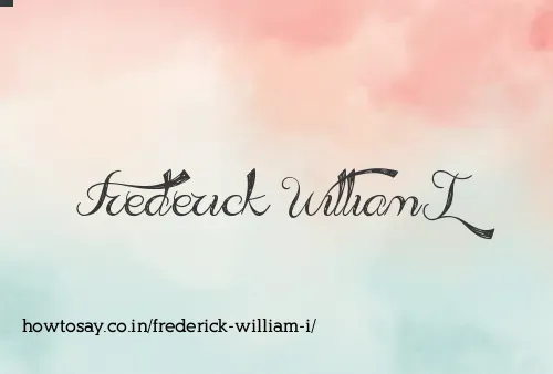 Frederick William I