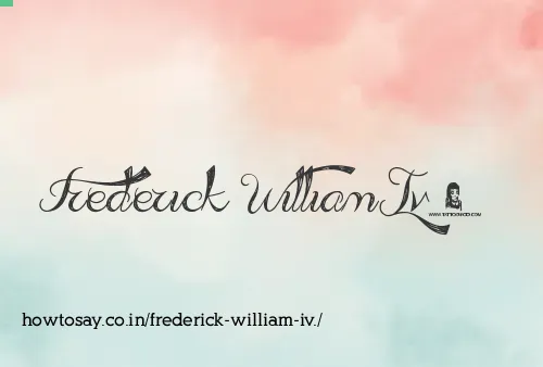 Frederick William Iv.