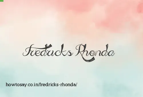 Fredricks Rhonda