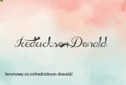 Fredrickson Donald