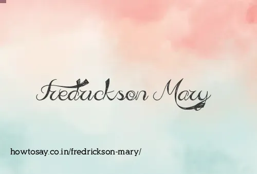 Fredrickson Mary