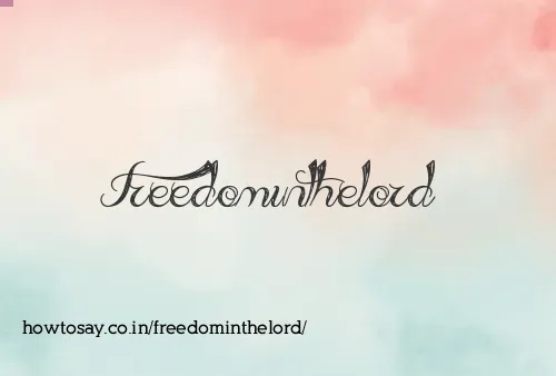 Freedominthelord