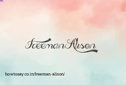 Freeman Alison