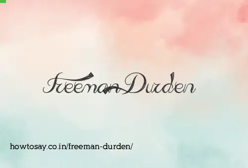 Freeman Durden