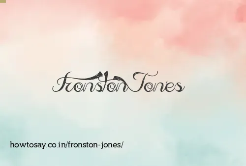 Fronston Jones