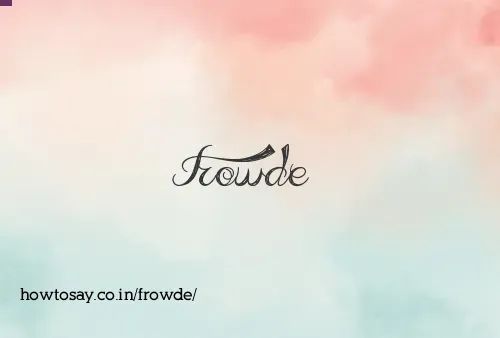 Frowde