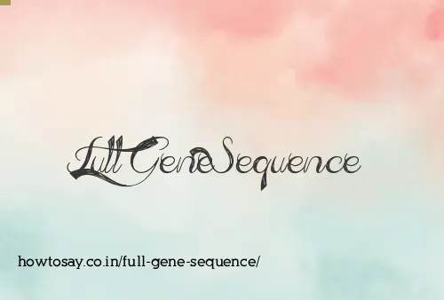Full Gene Sequence