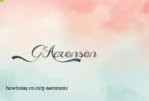 G Aaronson