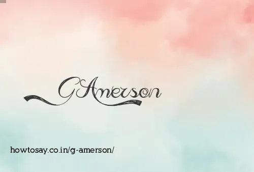 G Amerson