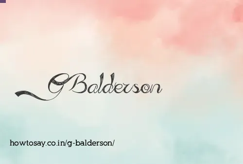 G Balderson