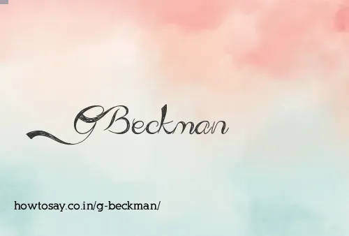 G Beckman
