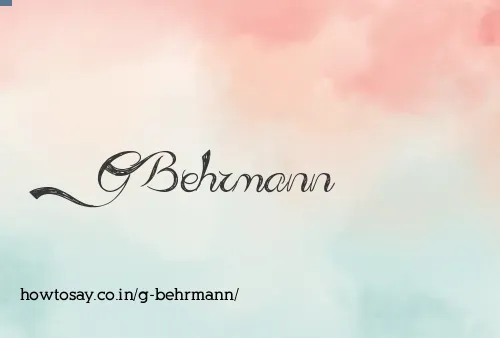 G Behrmann
