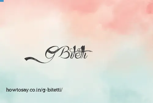 G Bitetti