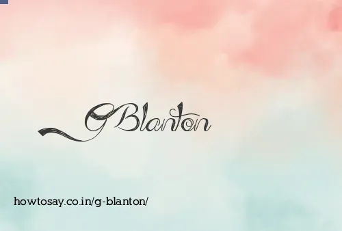 G Blanton