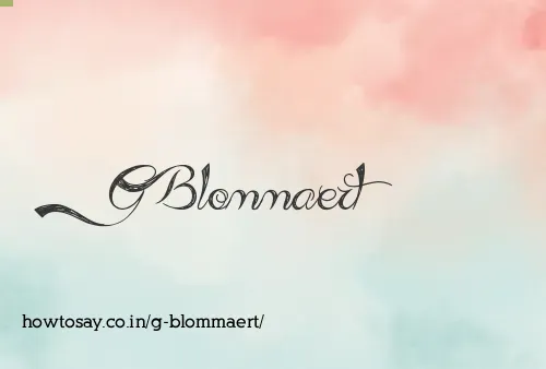 G Blommaert