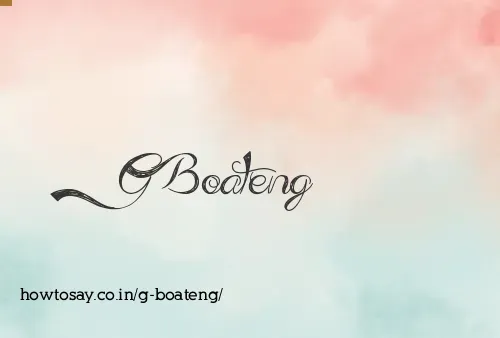 G Boateng