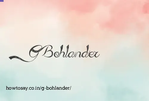 G Bohlander
