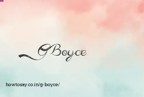 G Boyce