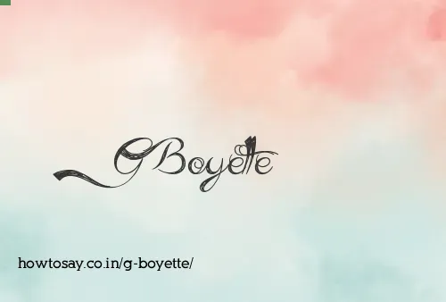G Boyette