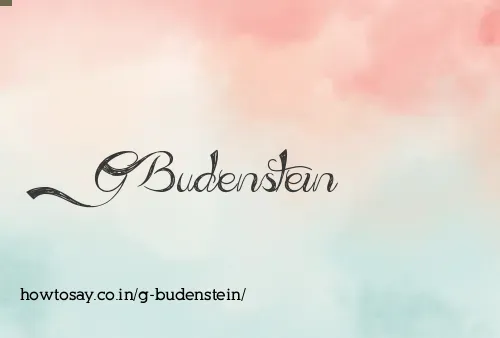 G Budenstein