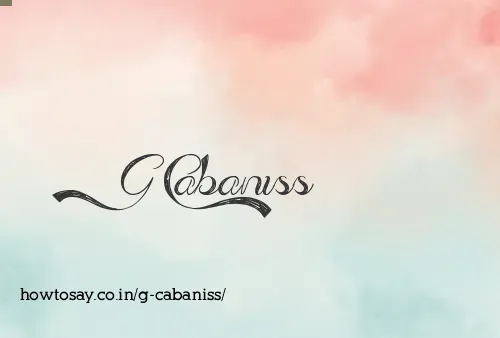 G Cabaniss