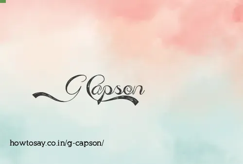 G Capson
