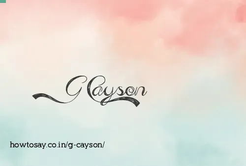 G Cayson