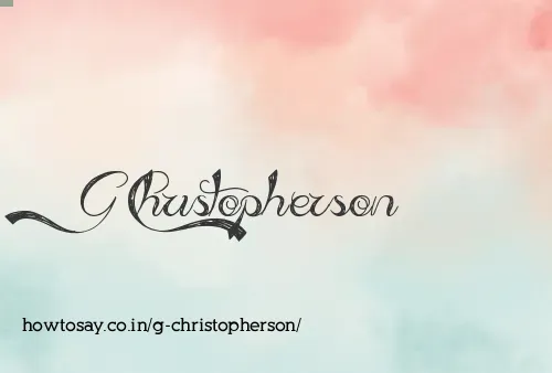 G Christopherson