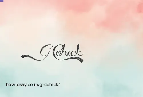 G Cohick