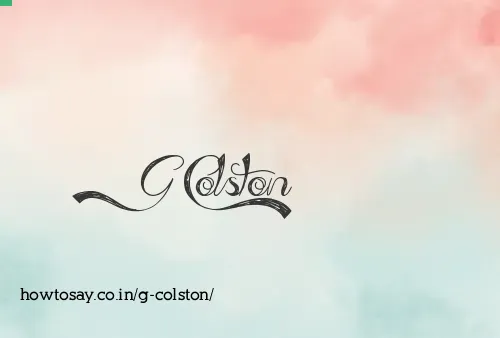 G Colston