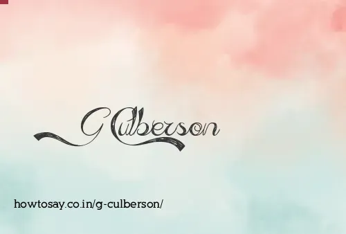 G Culberson