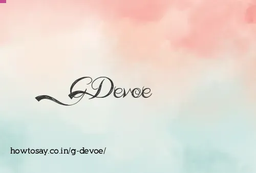 G Devoe