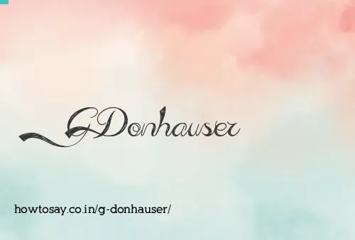 G Donhauser