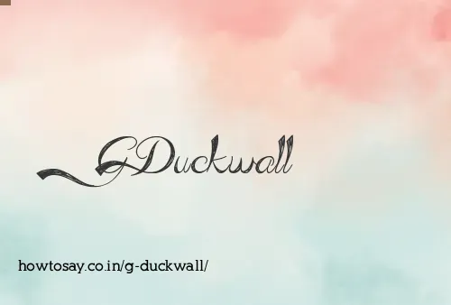 G Duckwall