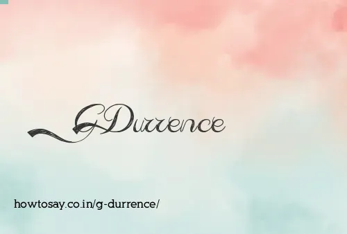 G Durrence