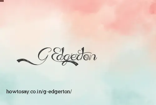 G Edgerton