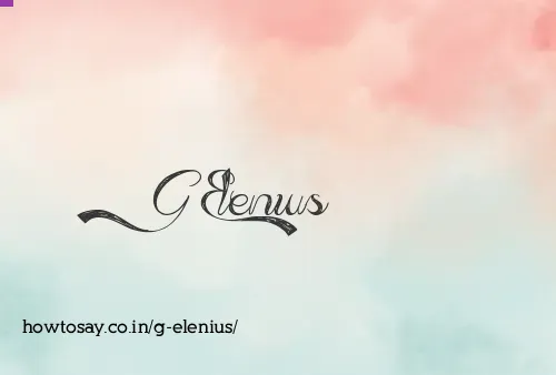 G Elenius