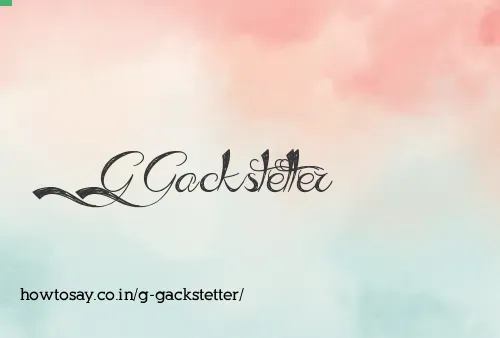 G Gackstetter