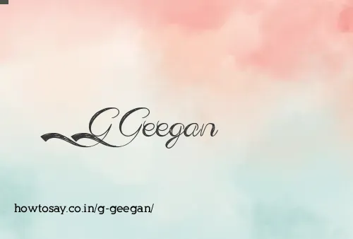 G Geegan