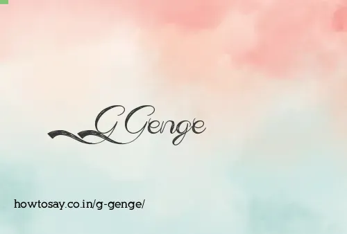 G Genge