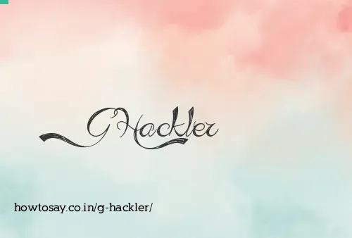 G Hackler